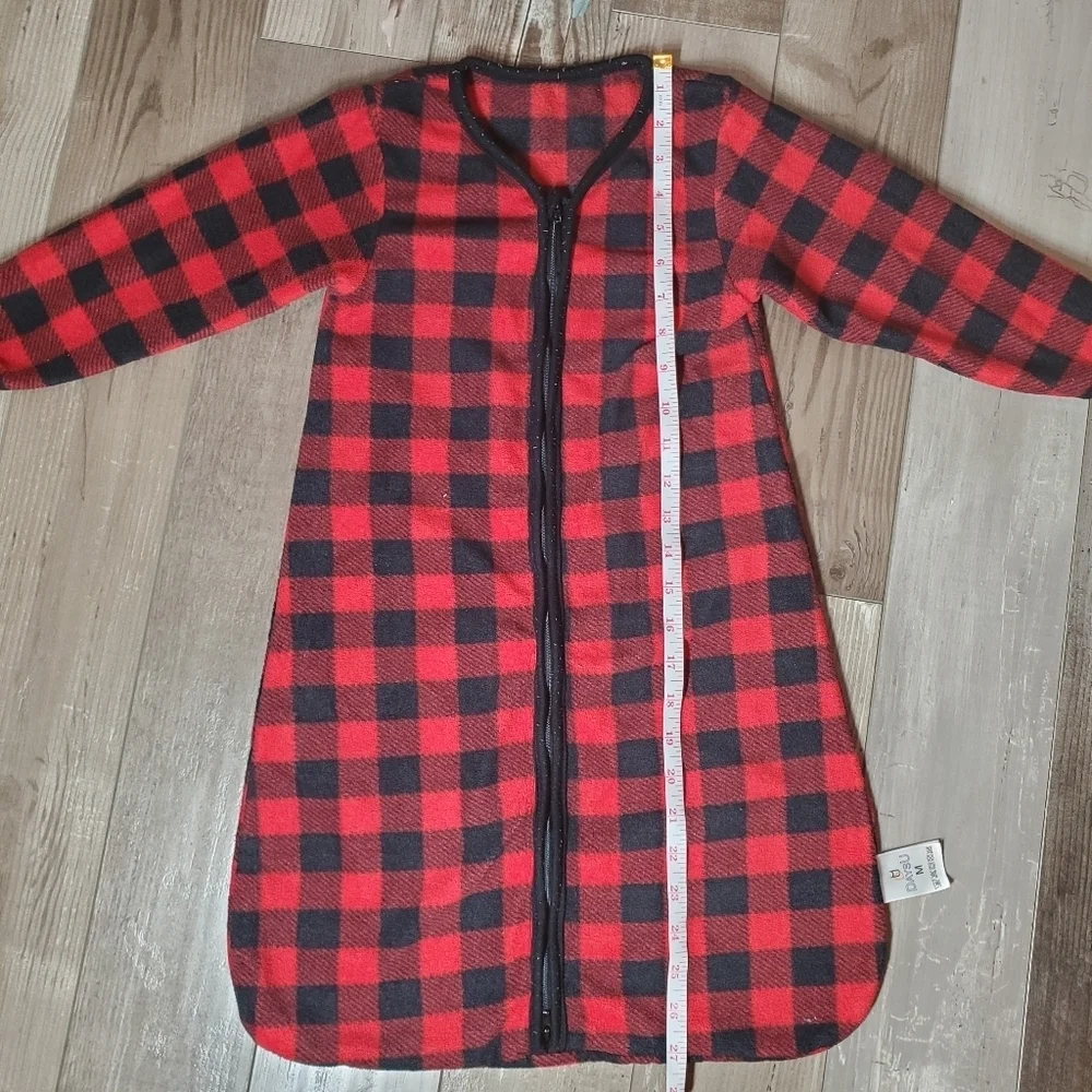 Daysu Micro Fleece Baby Sleep Sack with Long Sleeves Size Medium Buffalo Plaid